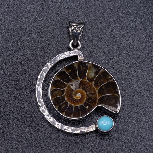 Oriental Ammonite Pendant With Stone