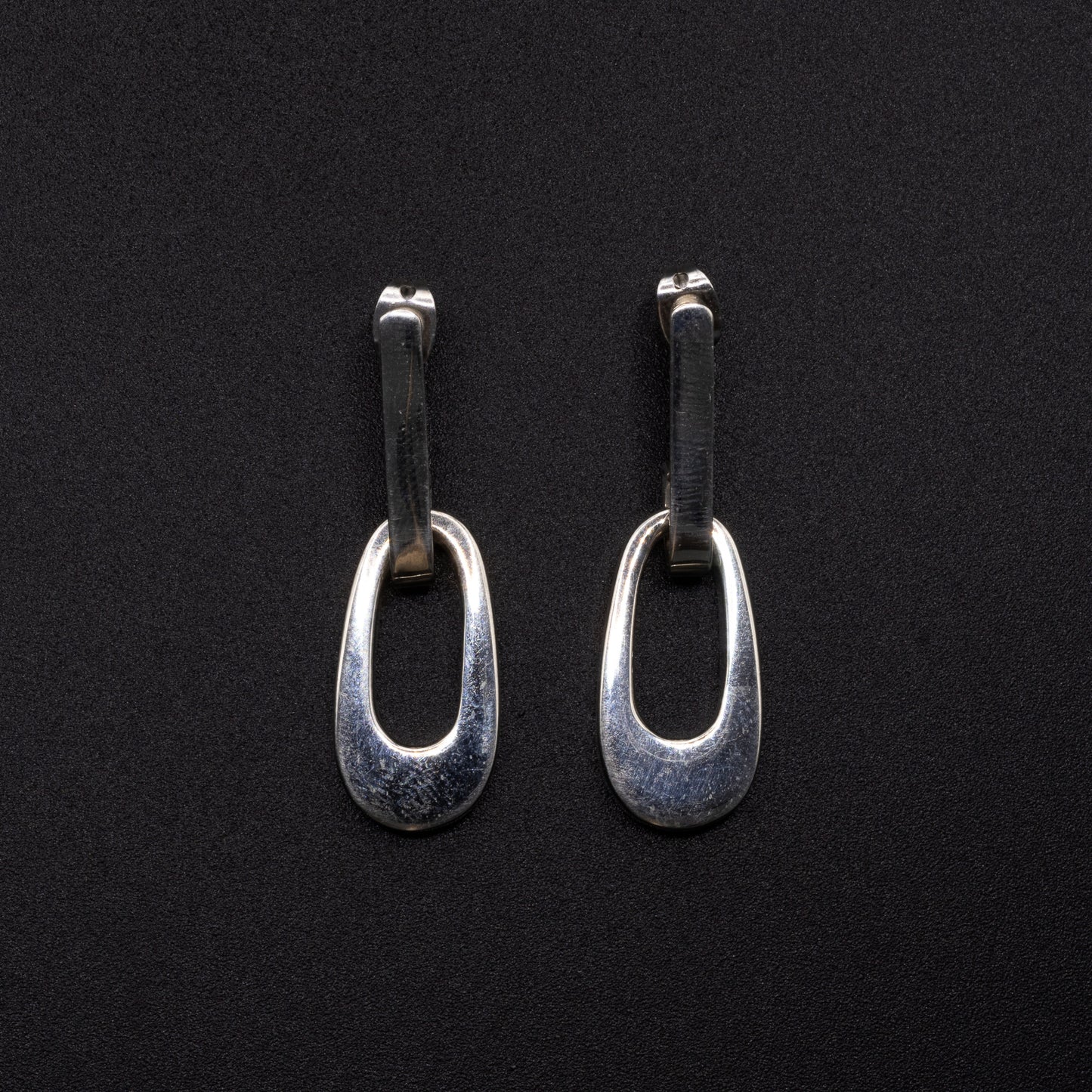 Silver Oval Earrings